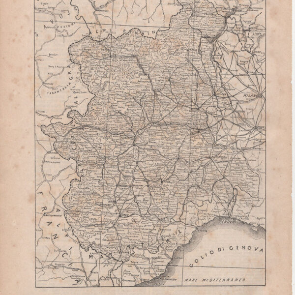 Carta Geografica del Piemonte, 1890