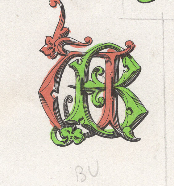 Iniziali BU intrecciate, 1881