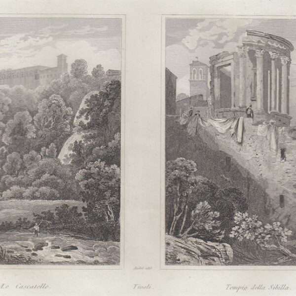 Tivoli, Cascatelle e Tempio della Sibilla, 1834