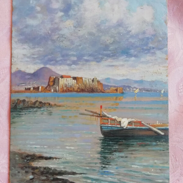 Giuseppe Carelli (1859-1921) Marina di Napoli XIX sec.