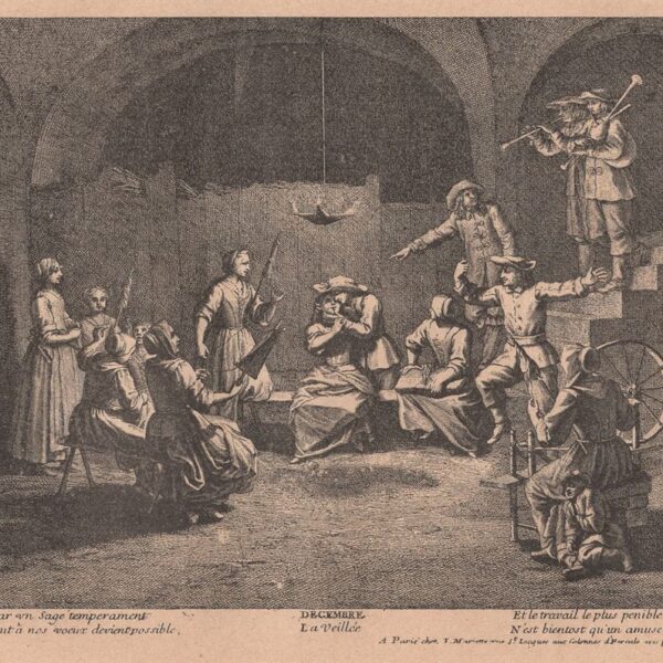 Le filatrici, xilografia dell'800