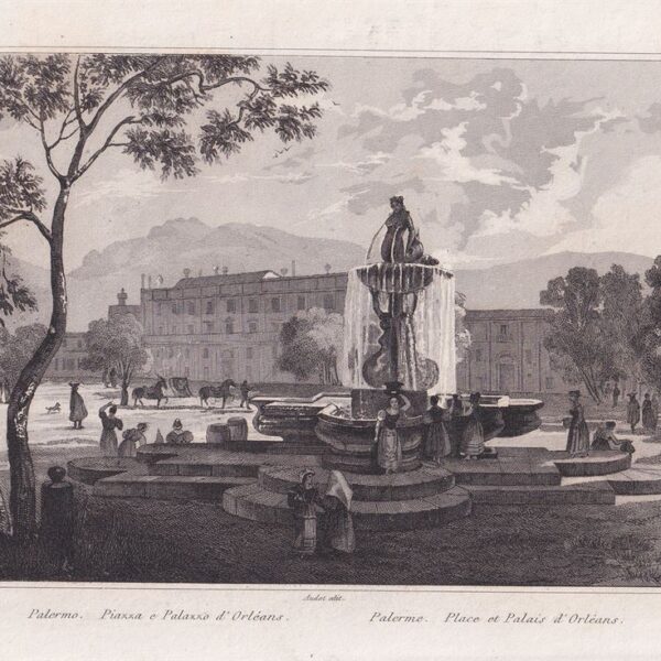 Palermo, Piazza e Palazzo d'Orleans, 1835