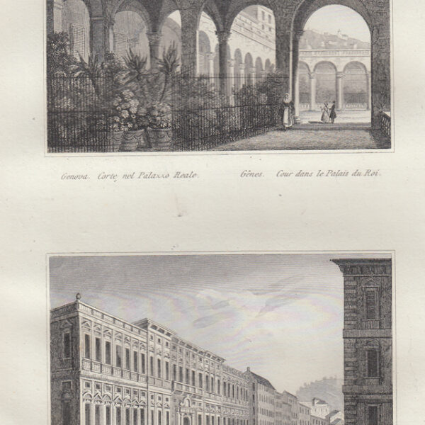 Genova, Corte nel Palazzo Reale e Palazzo Reale, 1834-1837