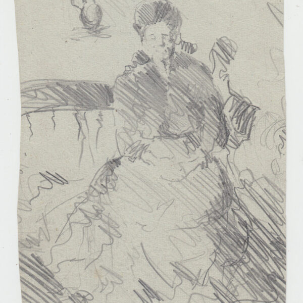 Donna seduta, Matita su carta, XIX sec.