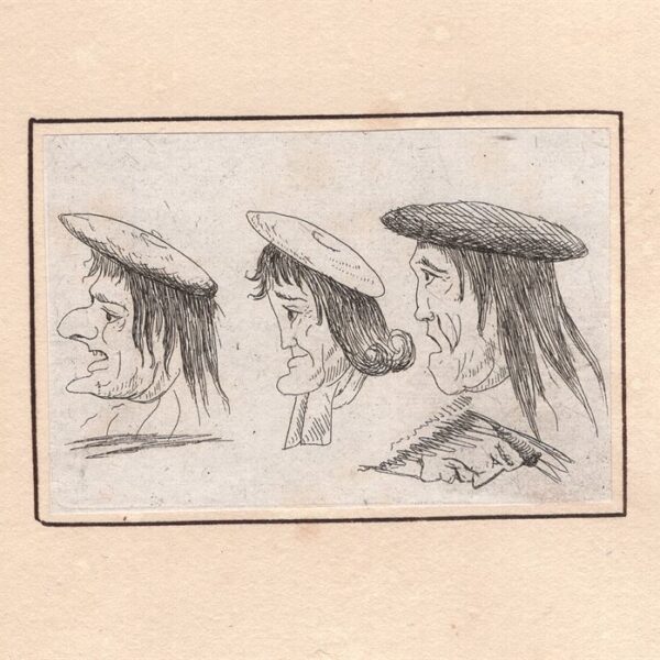 David Deuchar (1743-1808), Caricature di volti con cappello