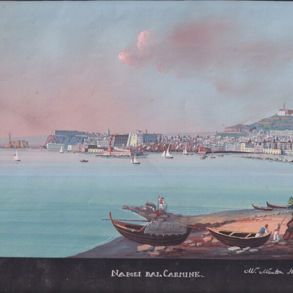M.Mauton - Napoli dal Carmine, gouache