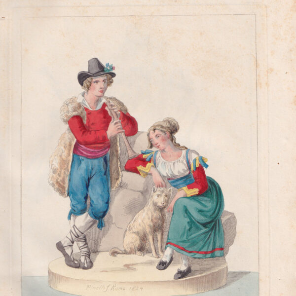 Bartolomeo Pinelli, Pastore e contadina, 1834