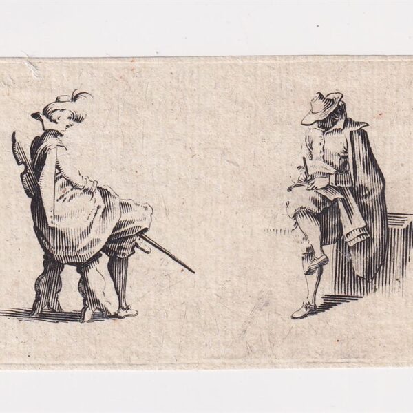 Stefano Della Bella, Due uomini seduti, XVII secolo