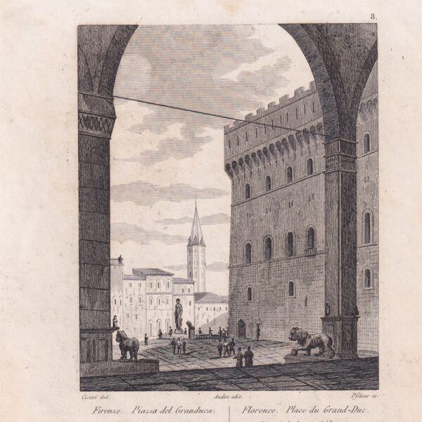 Firenze, dalla Loggia dei Lanzi, 1835