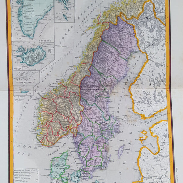 Mappa della Svezia, 1869