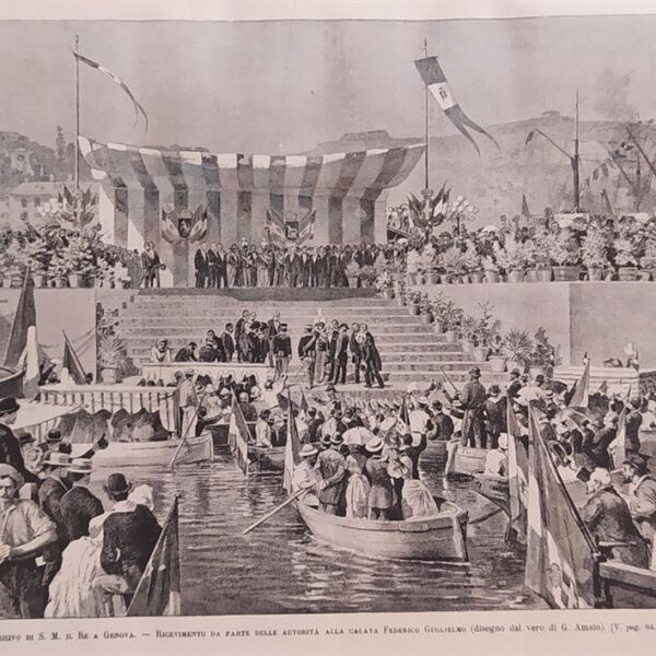 Arrivo di sua maestà il re a Genova (Vittorio Emanuele II), 1886