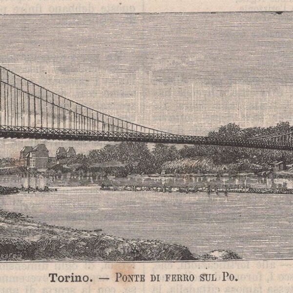 Torino, Ponte di ferro sul Po, 1890