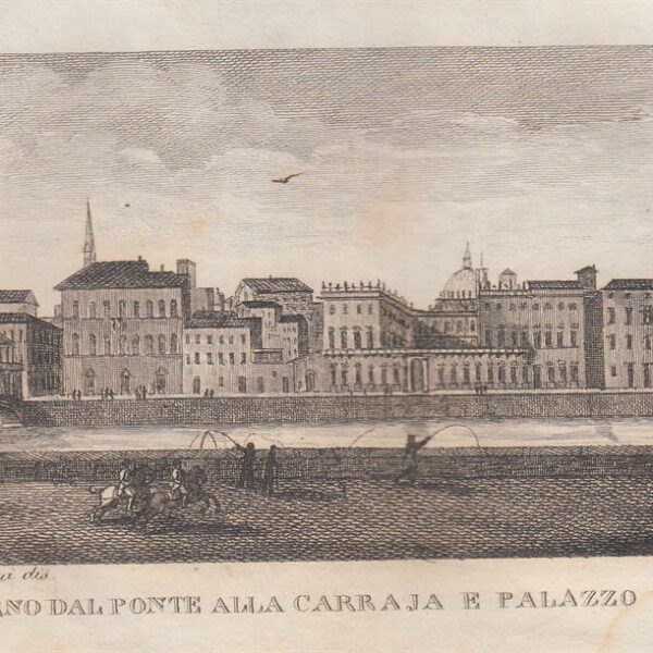 Ponte alla Carraja e Palazzo Corsini, Firenze, 1826