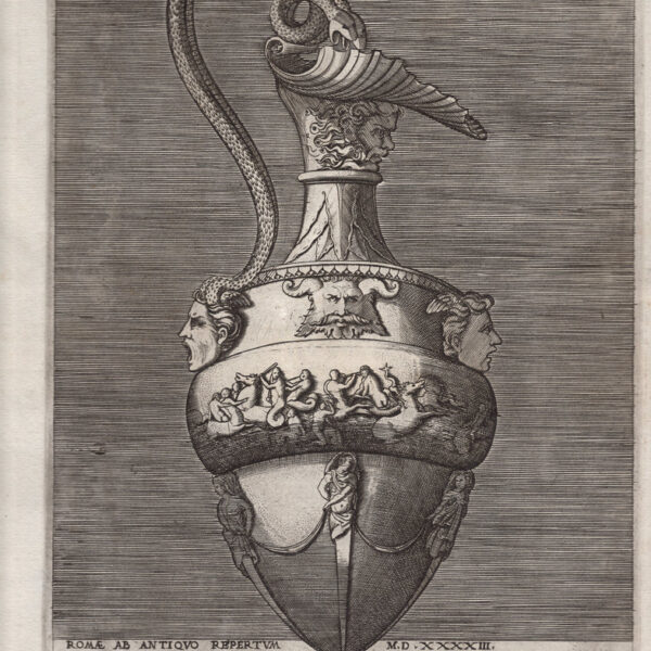 Enea Vico (1523-1567)  Vaso con manico a forma di vipera, 1543