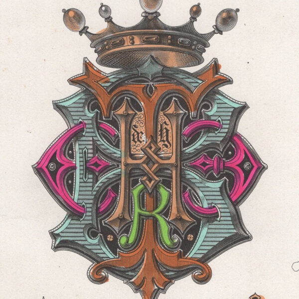 Cifre del nome BERTHE intrecciate, 1881