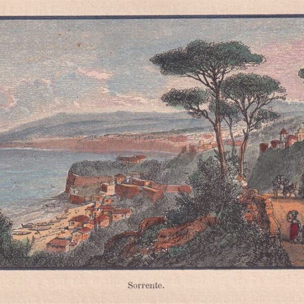 Sorrento, Xilografia acquarellata, 1892