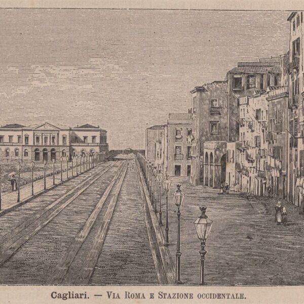 Cagliari, Via Roma e Stazione Occidentale, 1890