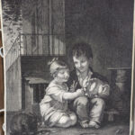 1793 Pierre-Paul Prud'hon Bambini con coniglio, acquaforte e puntinato