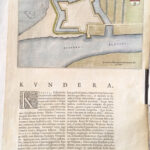 1582, Georg Braun, Frans Hogenberg, mappa di Kundera Kinderdijk, da Civitates Orbis