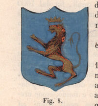 Abbiategrasso, stemma civico, acquarellato d'epoca, 1865