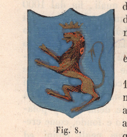 stm82 Abbiategrasso, stemma civico, acquarellato d'epoca, 1865 - immagine 1