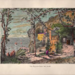 1884 Amalfi xilografia acquarellata