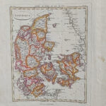 Mappa della Danimarca, Batelli e Fanfani, 1821 colorazione coeva