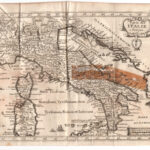 Mappa dell'Italia, 1707, incisione in rame