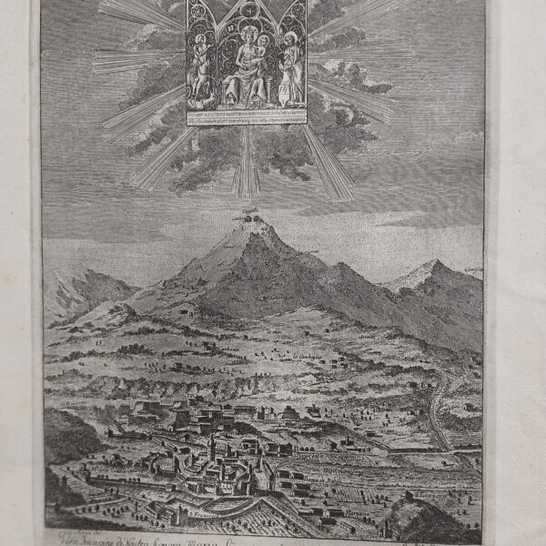 Giovanni Battista Stagnon La Madonna di Roccamelone grande acquaforte del XVIII secolo