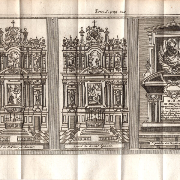 Napoli, Altare di S.Francesco Saverio, Altare di S.Ignazio, Sepolcro del Cavalier Marino, 1707