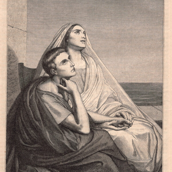 Sant'Agostino e sua madre, da un dipinto di Ary Scheffer