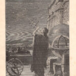 Osservazione dall'osservatorio di Alessandria, xilografia 1882