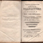 Formey Jean Henri Samuel, Principj elementari delle belle-lettere, 1785
