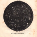 Costellazione del cielo di Aprile, zodiaco, xilografia 1882