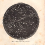 Costellazione del cielo di Dicembre, zodiaco, xilografia 1882