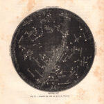 Costellazione del cielo di Febbraio, zodiaco, xilografia 1882