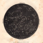 Costellazione del cielo di Giugno, zodiaco, xilografia 1882