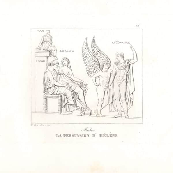Persuasione di Elena, con Venere, Paride e Amore, acquaforte del 1840-50