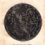 Costellazione del cielo di Settembre, zodiaco, xilografia 1882
