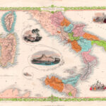 Sud Italia, Incisione di J. Rapkin, John Tallis, (1851-1860)