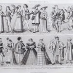 Moda e costumi francesi ungheresi spagnoli antichi, 1850