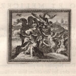 Compagne di Ino tramutate in Rocce e Uccelli, Metamorfosi di Ovidio, acquaforte del 1676