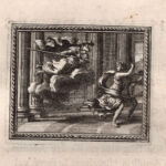 Capelli di Medusa trasformati in serpenti, Metamorfosi di Ovidio, acquaforte del 1676