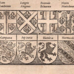 1614 Cosmografia Universale, I Paria di Francia, stemmi delle regioni francesi del XIV secolo