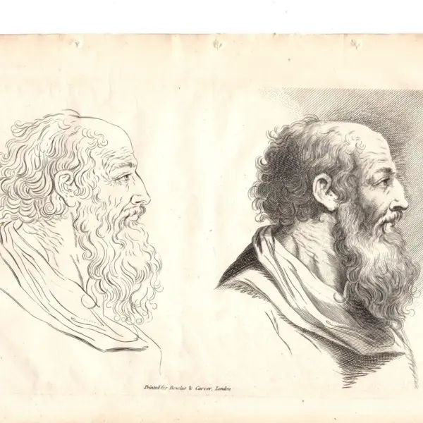 Gerard de Lairesse (1641-1711), da A.Carracci: volto di vecchio, XVIII secolo
