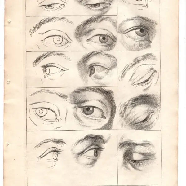 Gerard de Lairesse (1641-1711), principi del disegno: gli occhi, XVIII secolo