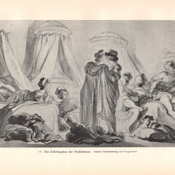 Le Modiste si preparano per andare a letto, stampa erotica