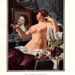 La donna andalusa innamorata  Incisione a colori spagnola di Noirdemange