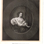 Nelly Gwynn, amante di Carlo II d'Inghilterra Incisione su rame inglese da un dipinto di Lely