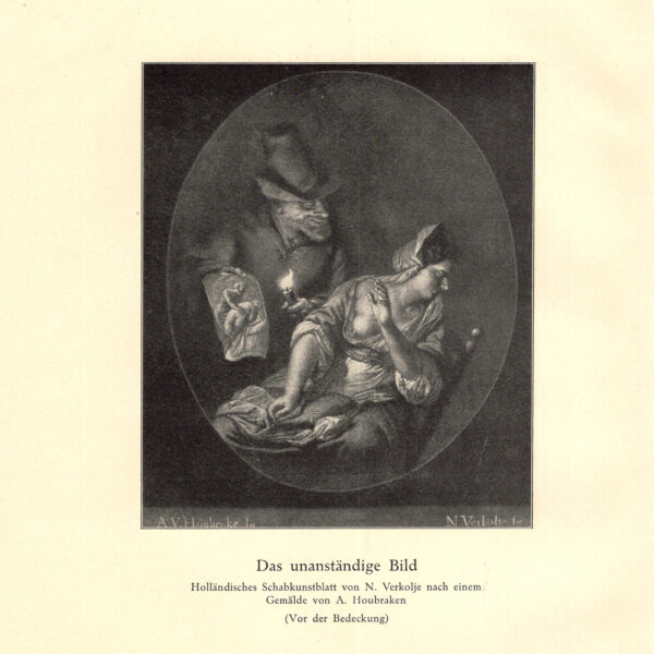 L'immagine indecente  Mezzatinta olandese di N. Verkolje da un dipinto di A. Houbraken